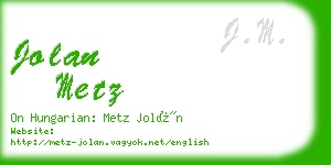 jolan metz business card